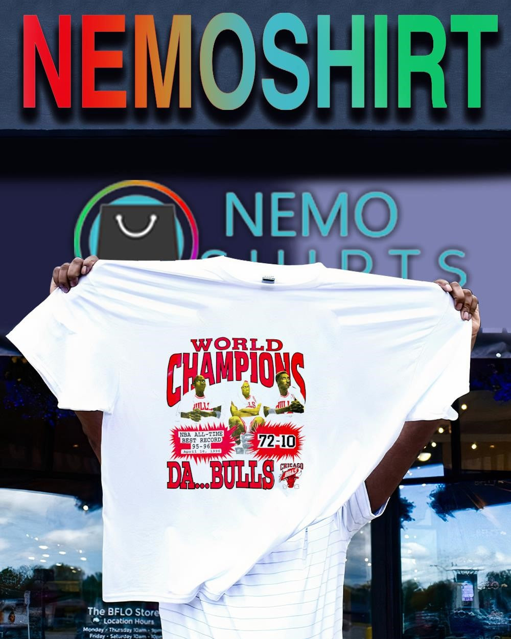 Michael Jordan Rodman Pippen Chicago Bulls NBA World Champions shirt