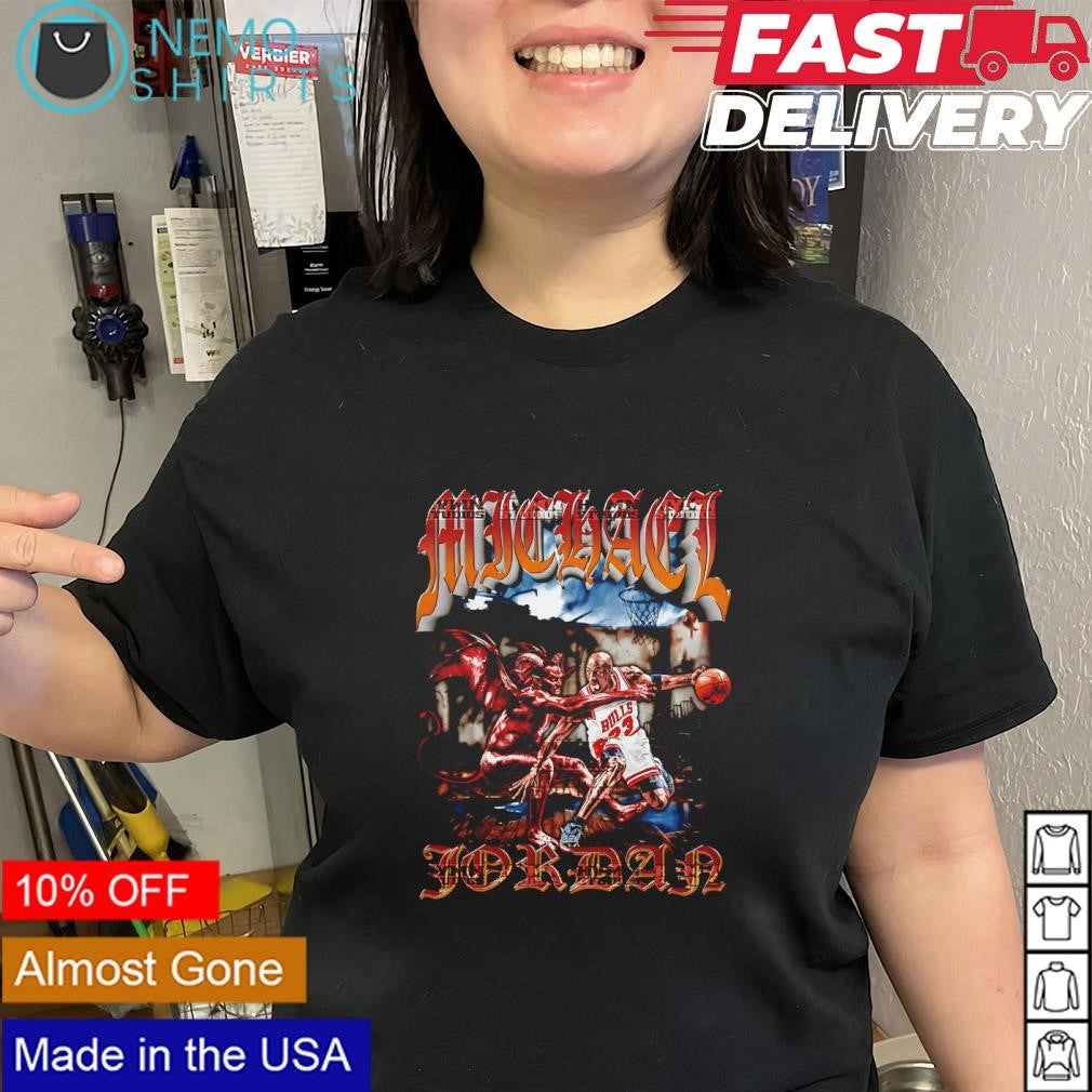 Michael Jordan vs The Devil Chicago Bulls graphic shirt