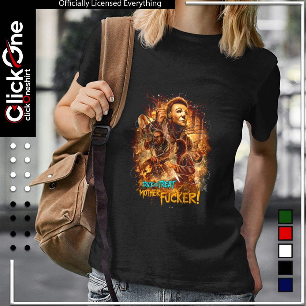 Michael Myers Halloween Trick Or Treat Mother Fucker Man Holding Shovel Fighting Killer shirt