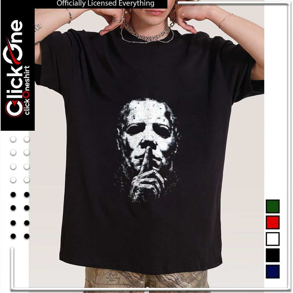 Michael Myers Halloween horror movie character silent shush shirt