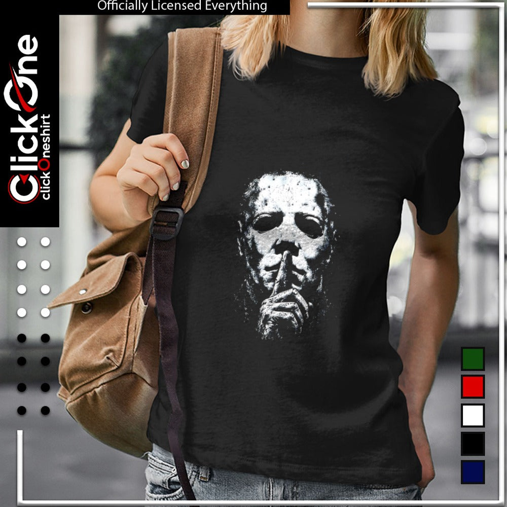 Michael Myers Halloween horror movie character silent shush shirt
