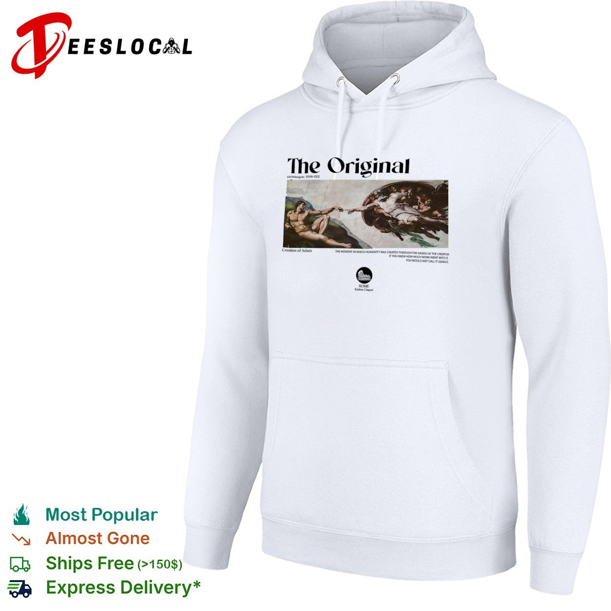 Michelangelo the original 1508 1512 Creation of Adam painting shirt