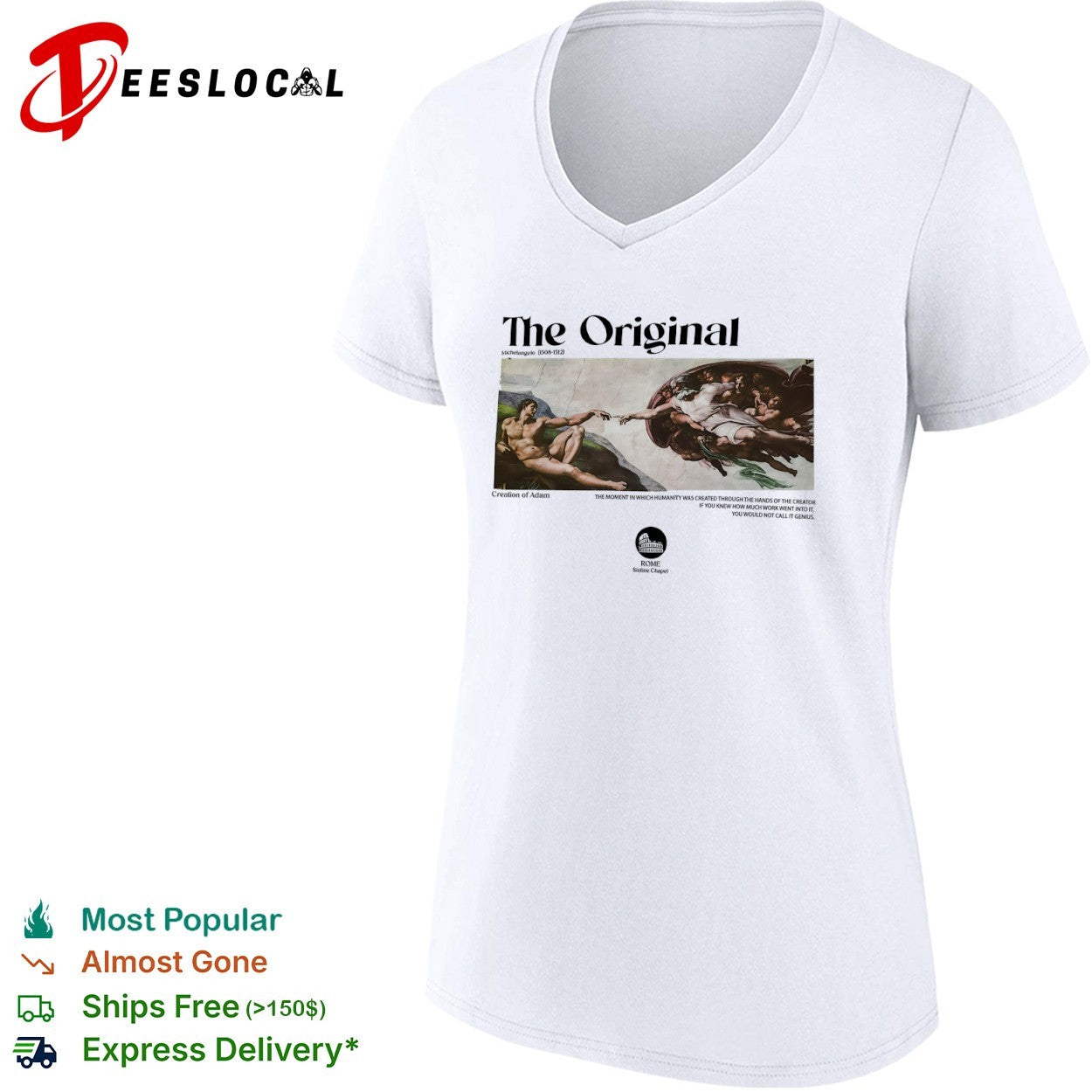Michelangelo the original 1508 1512 Creation of Adam painting shirt