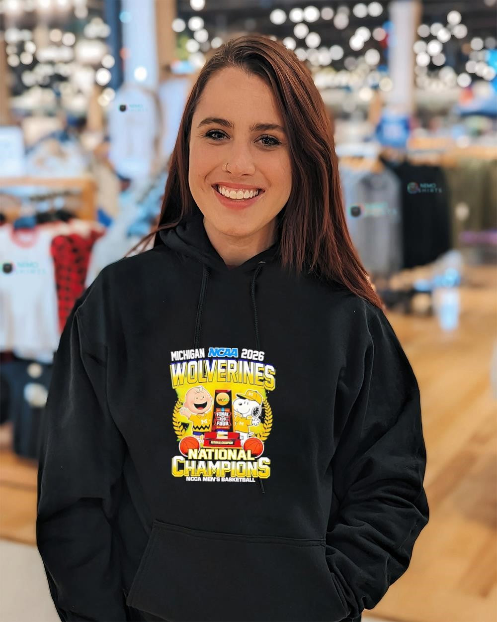 Michigan Wolverines 2026 NCAA National Champions Charlie Brown Snoopy Peanuts shirt