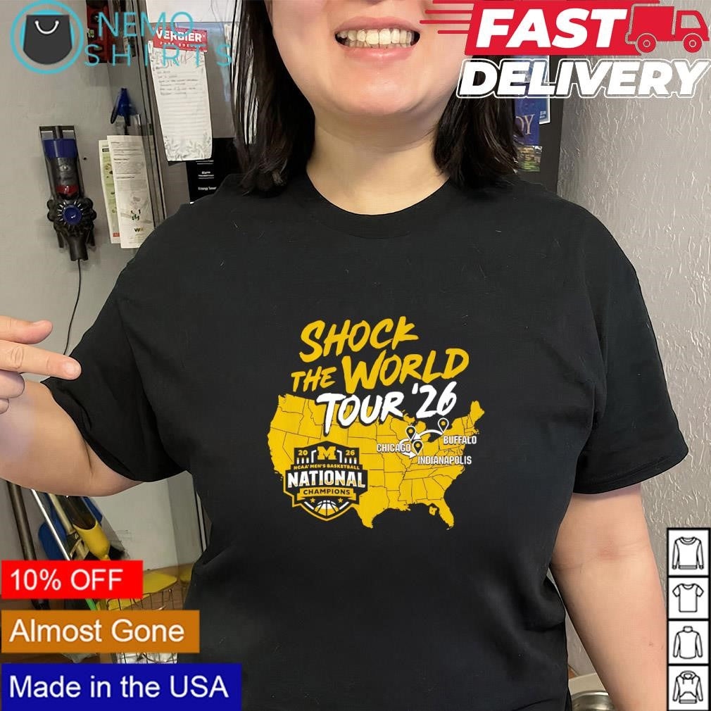 Michigan Wolverines MBB 2026 National Champions shock the world tour shirt
