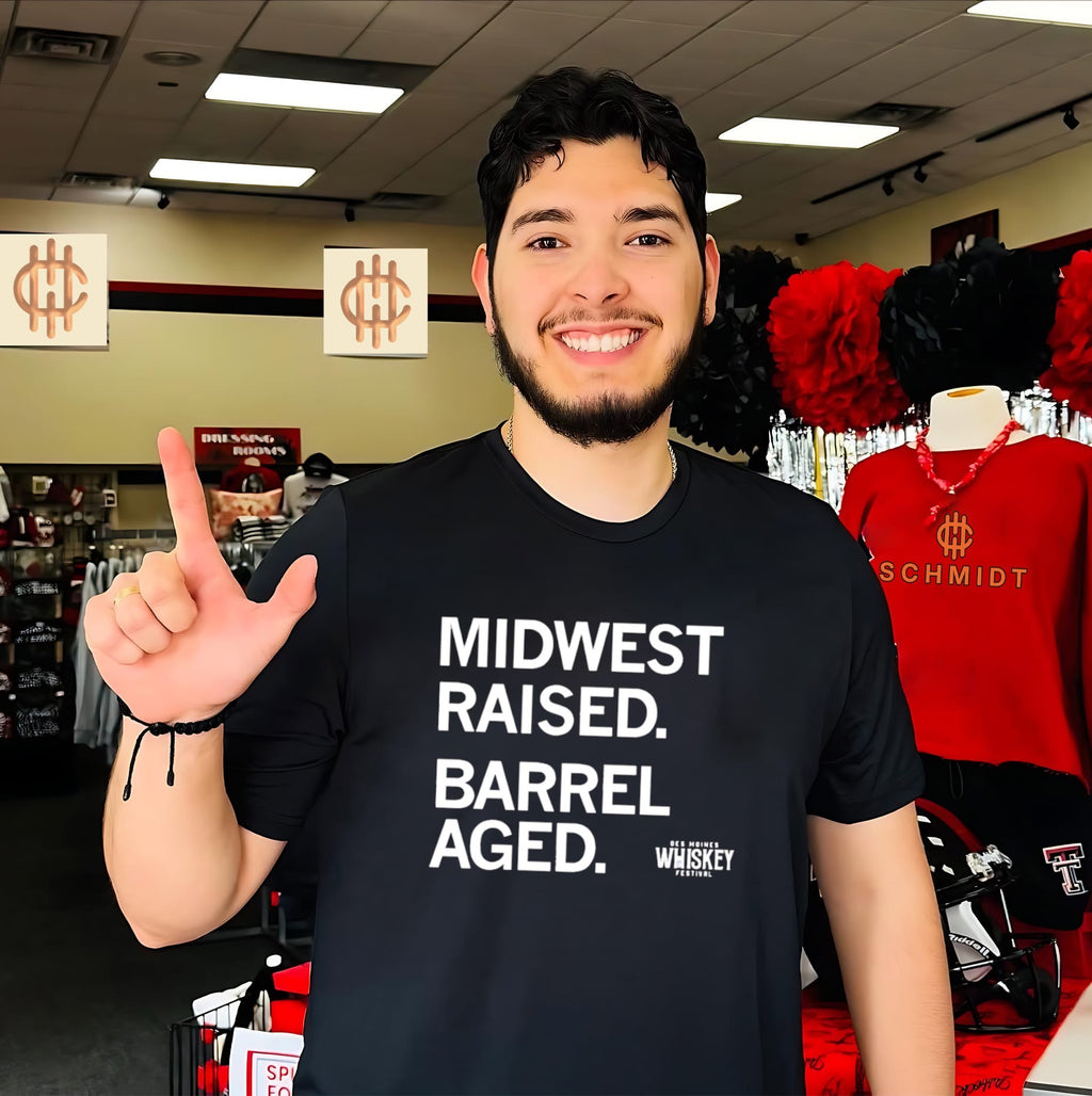 Midwest Raised Barrel Aged Des Moines Whiskey Festival shirt