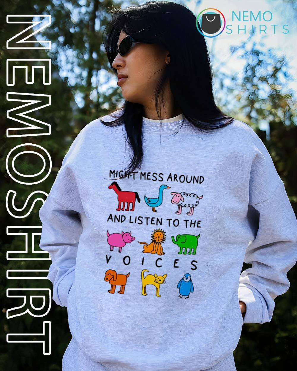 Might mess around and listen to the voices cartoon shirt