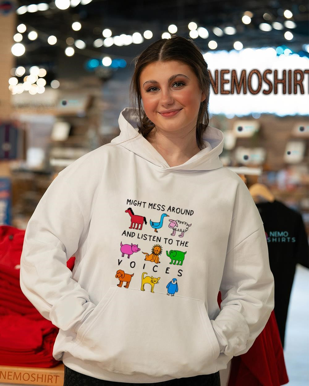 Might mess around and listen to the voices cartoon shirt