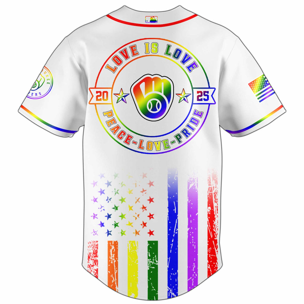 Milwaukee Brewers Happy Pride Month Baseball Jersey