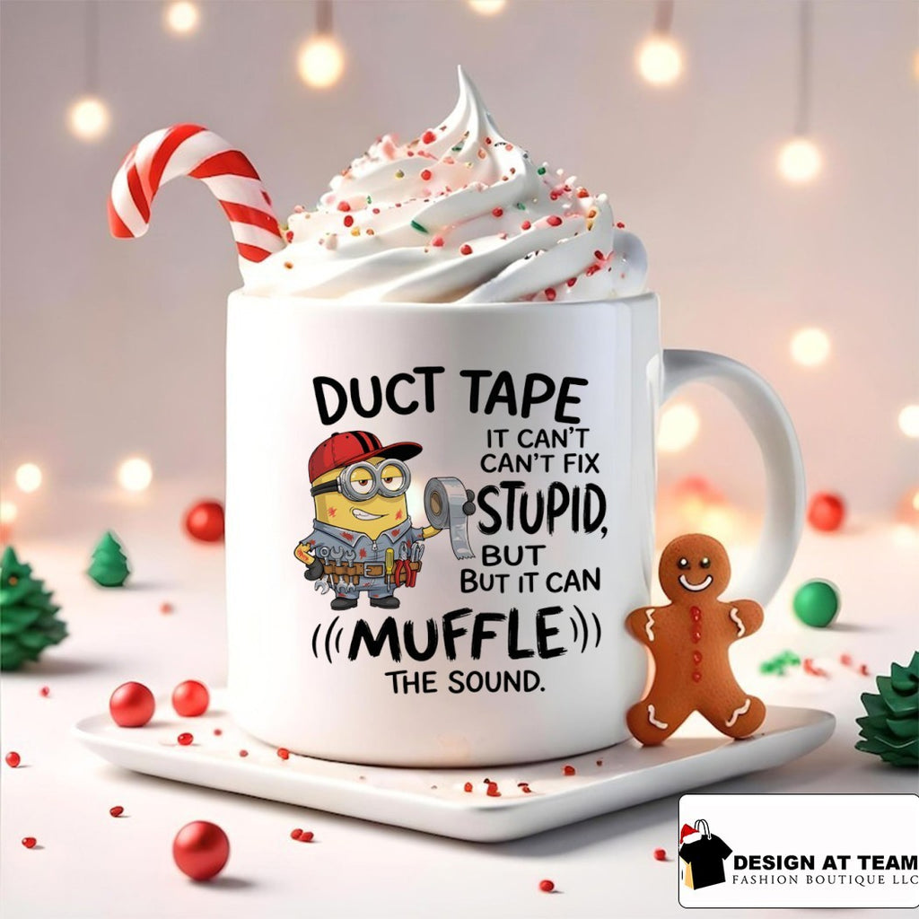 Minion duct tape it can’t can’t fix stupid but but it can muffle the sound shirt