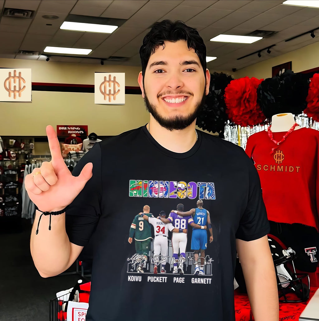 Minnesota Sports Koivu Puckett Page Garnett skyline signature shirt