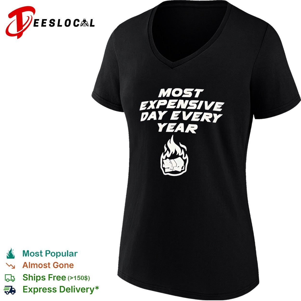 Most Expensive Day Every Year burning money shirt