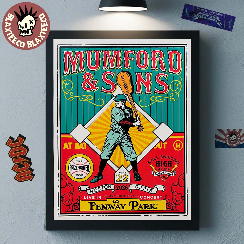Mumford And Sons Boston Massachusetts 2026 Event Poster Live In Concert At Fenway Park On June 22 2026 Boston Red Sox Batter Poster Canvas