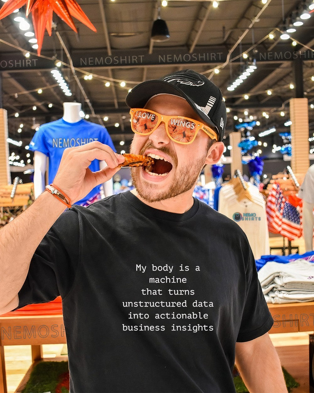 My body is a machine that unstructured data into actionable business insights text shirt