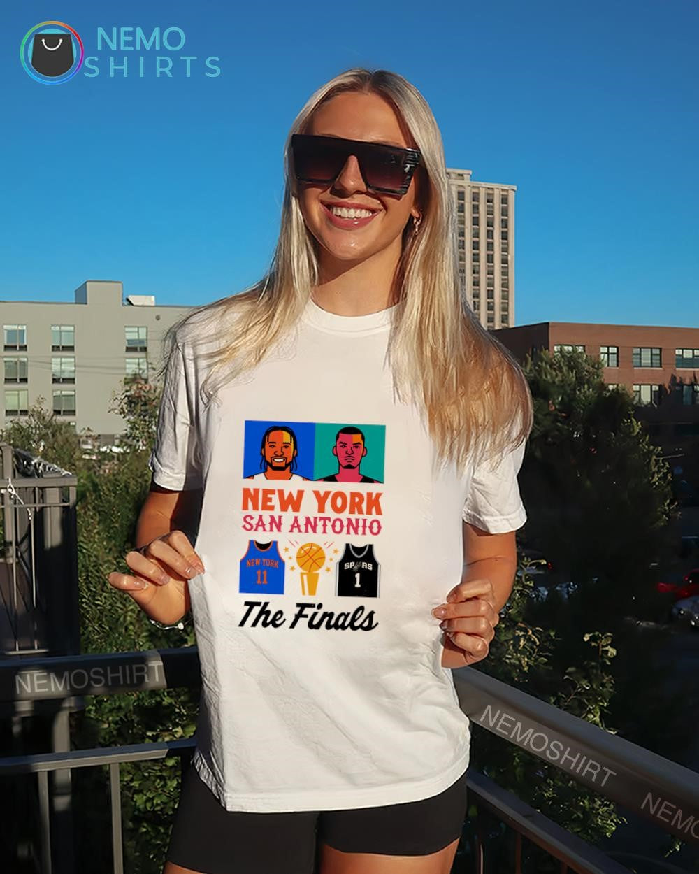 NBA Finals matchup New York Knicks 11 and the San Antonio Spurs 1 team jerseys shirt