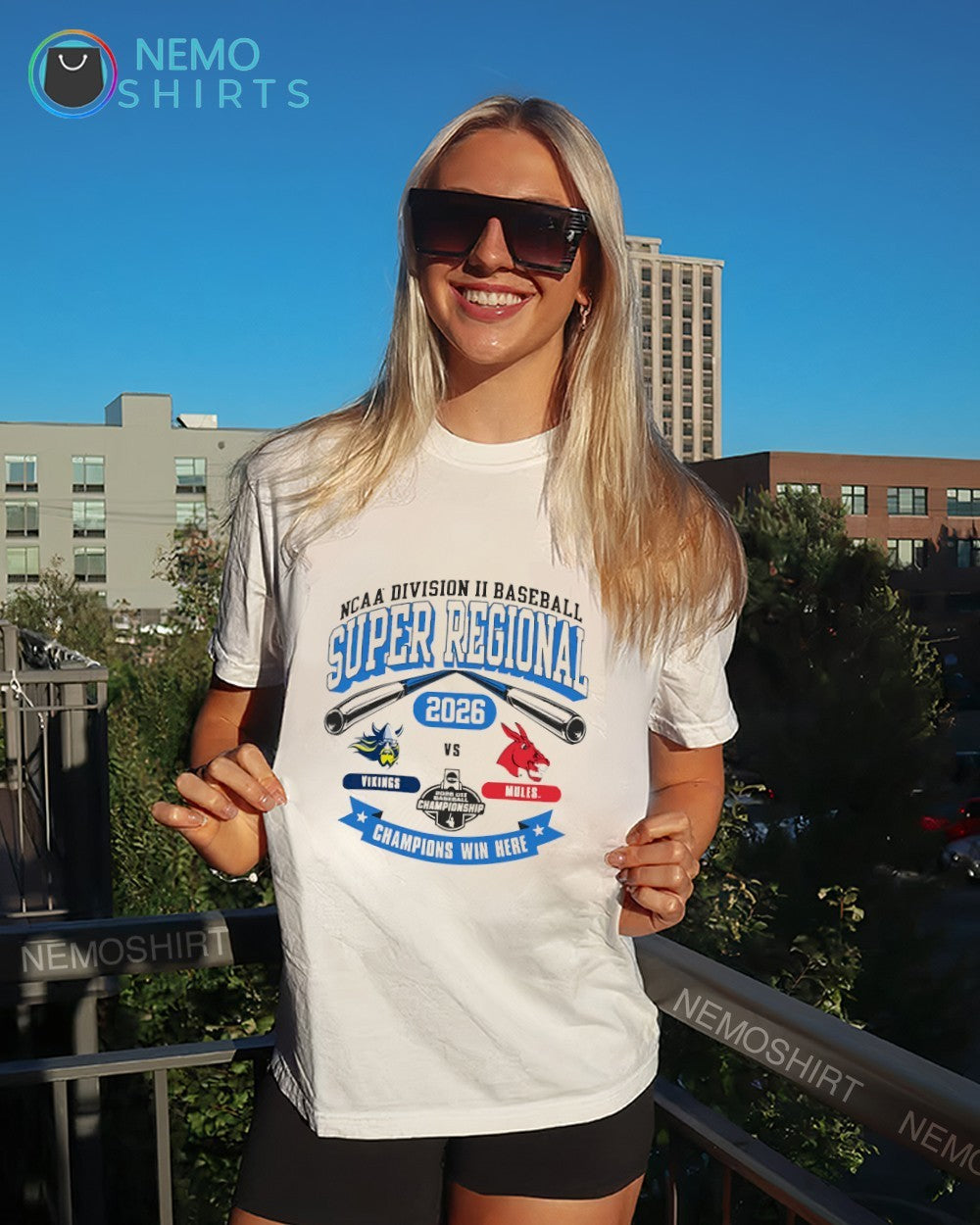 NCAA Division II baseball super regional 2026 Vikings vs Mules matchup shirt