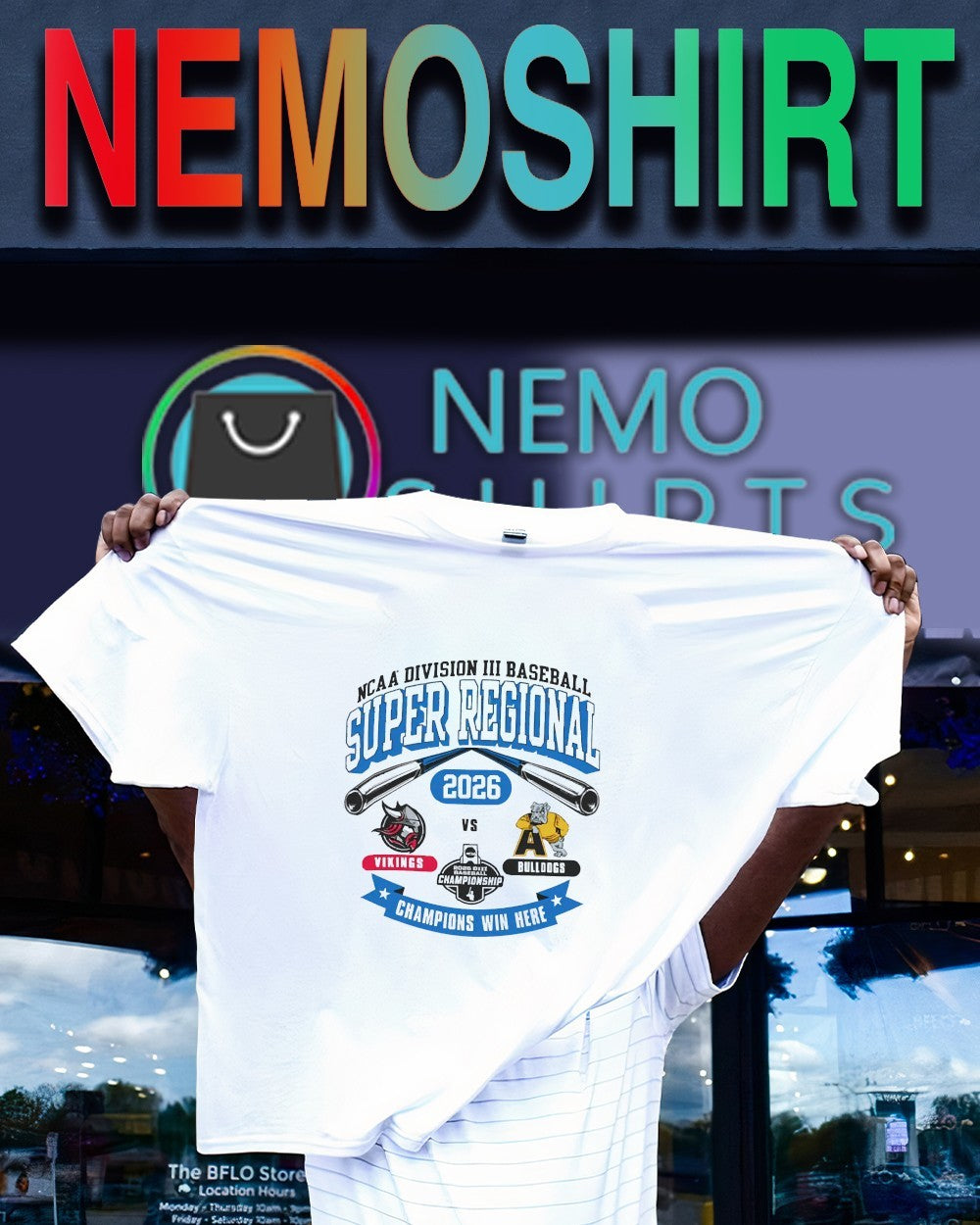 NCAA Division III baseball super regional 2026 Vikings vs Bulldogs matchup shirt