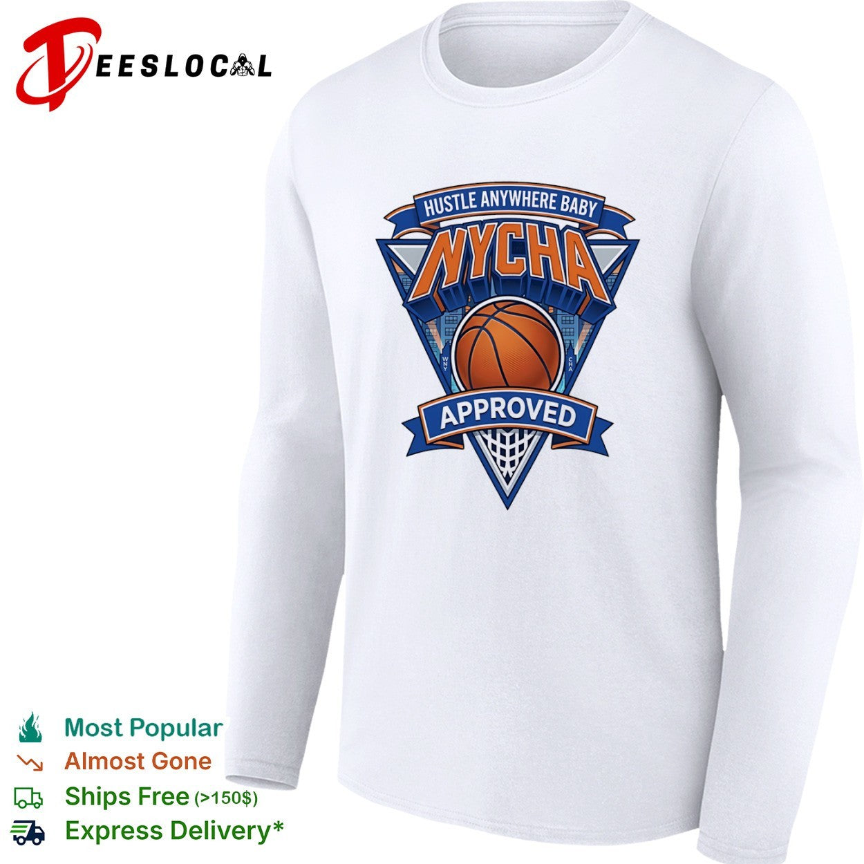 NYCHA Hustle Anywhere Baby Approved basketball New York City shirt