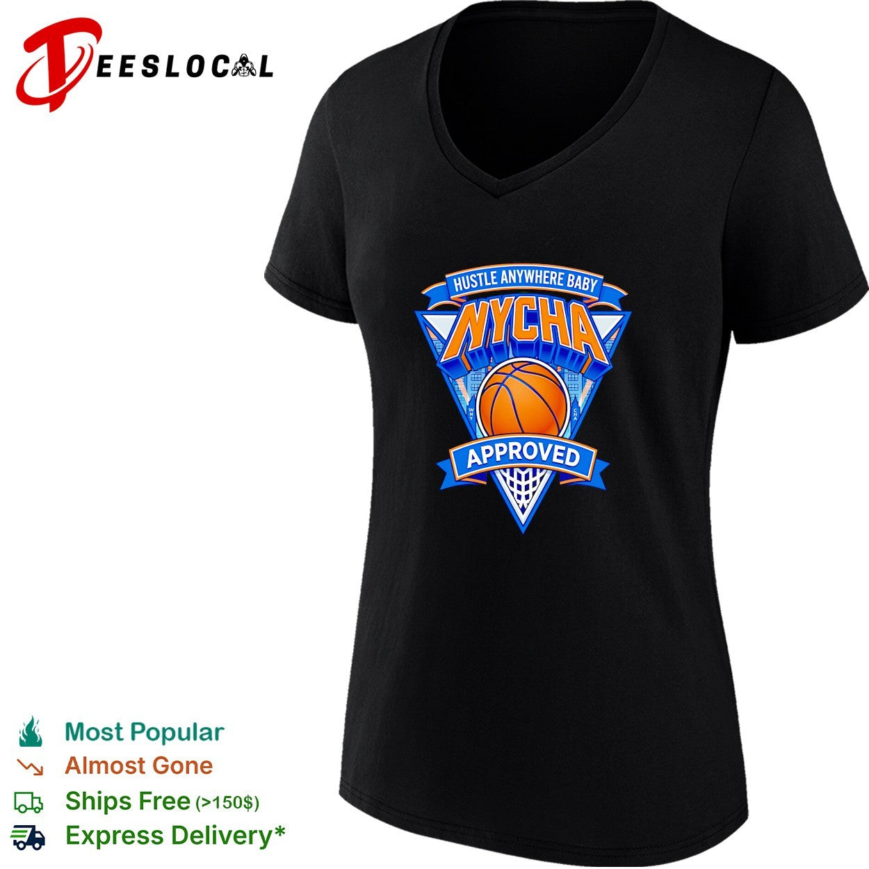 NYCHA hustle anywhere baby approved basketball shirt