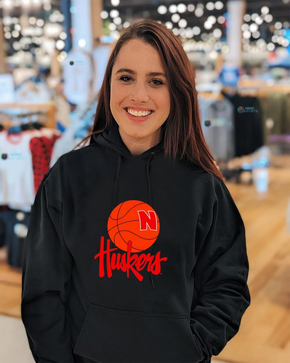 Nebraska Cornhuskers Huskers basketball logo shirt