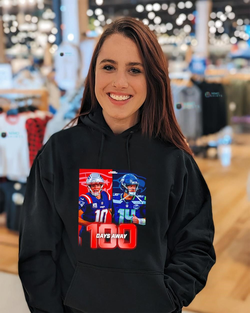 New England Patriots and Seattle Seahawks 100 days away shirt