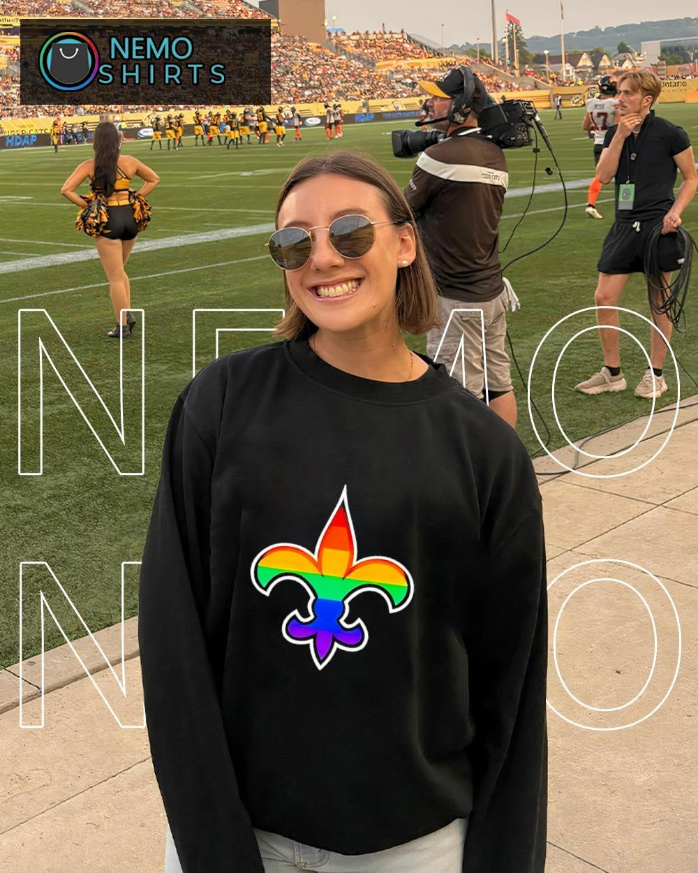 New Orleans Saints Pride Fleur de Lis Rainbow LGBTQ inclusion logo shirt