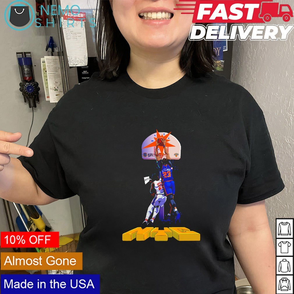 New York City Opps 21 and Blockness 23 New York Knicks game shirt