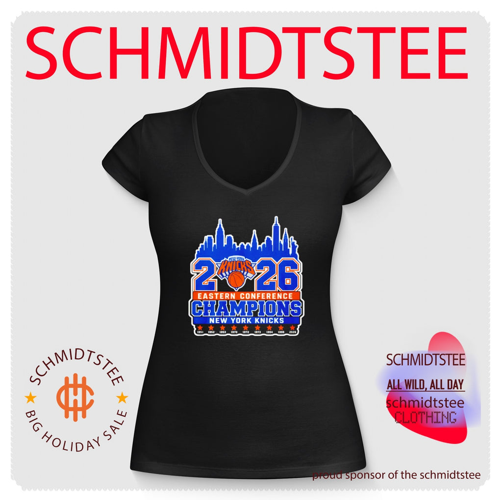 New York Knicks 2026 Eastern Conference Champions 9x Time skyline shirt
