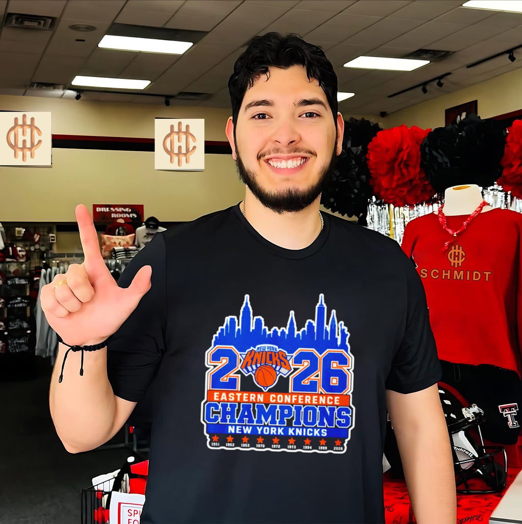 New York Knicks 2026 Eastern Conference Champions 9x Time skyline shirt