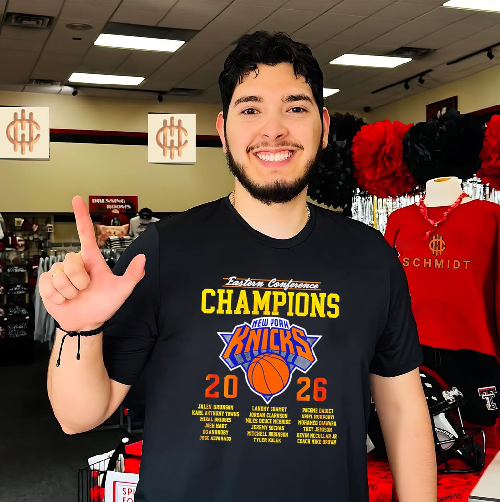 New York Knicks 2026 Eastern Conference Champions player names shirt