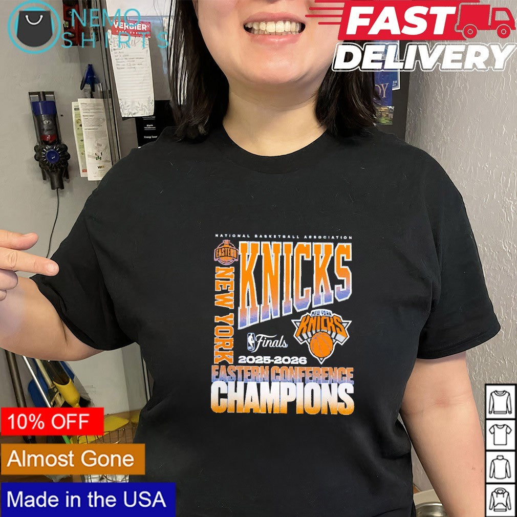 New York Knicks 2026 NBA Eastern Conference champions stacked block shirt