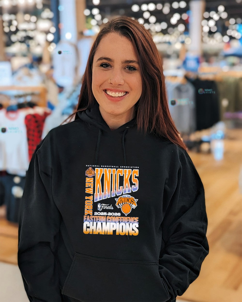 New York Knicks 2026 NBA Eastern Conference champions stacked block shirt