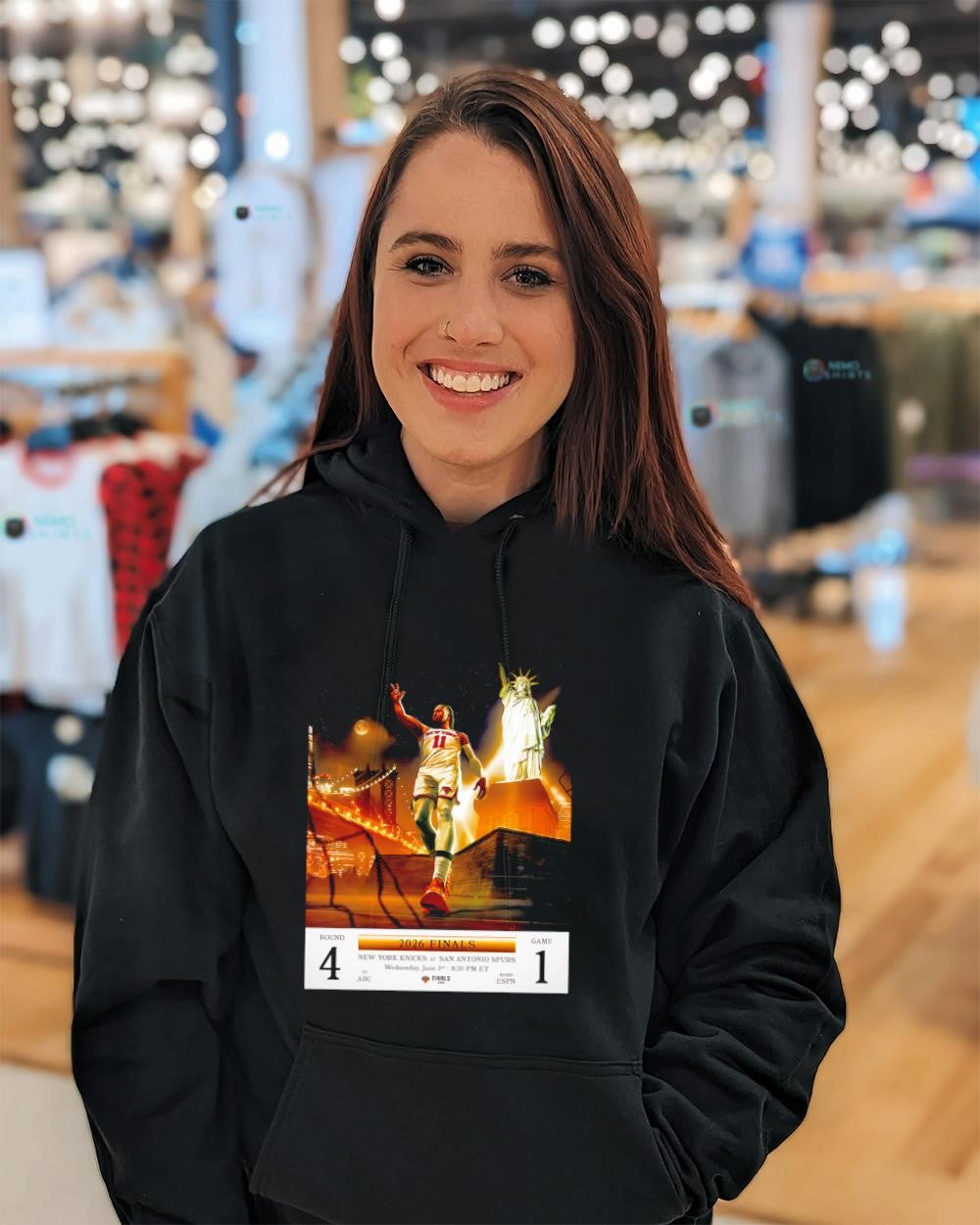 New York Knicks 2026 NBA Finals Statue of Liberty and Brooklyn Bridge shirt