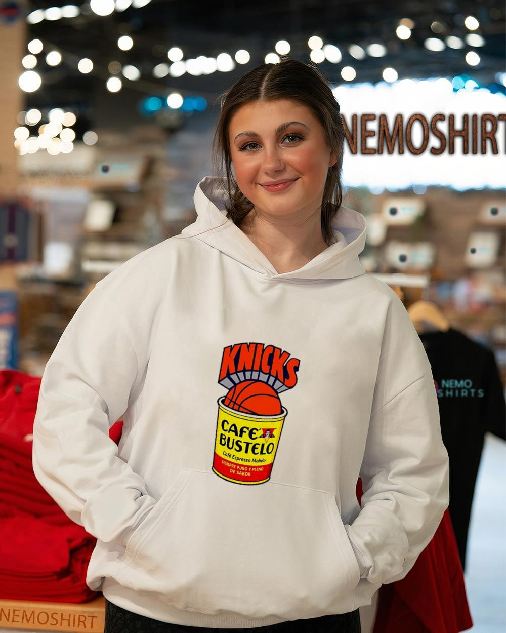 New York Knicks Cafe Bustelo logo shirt