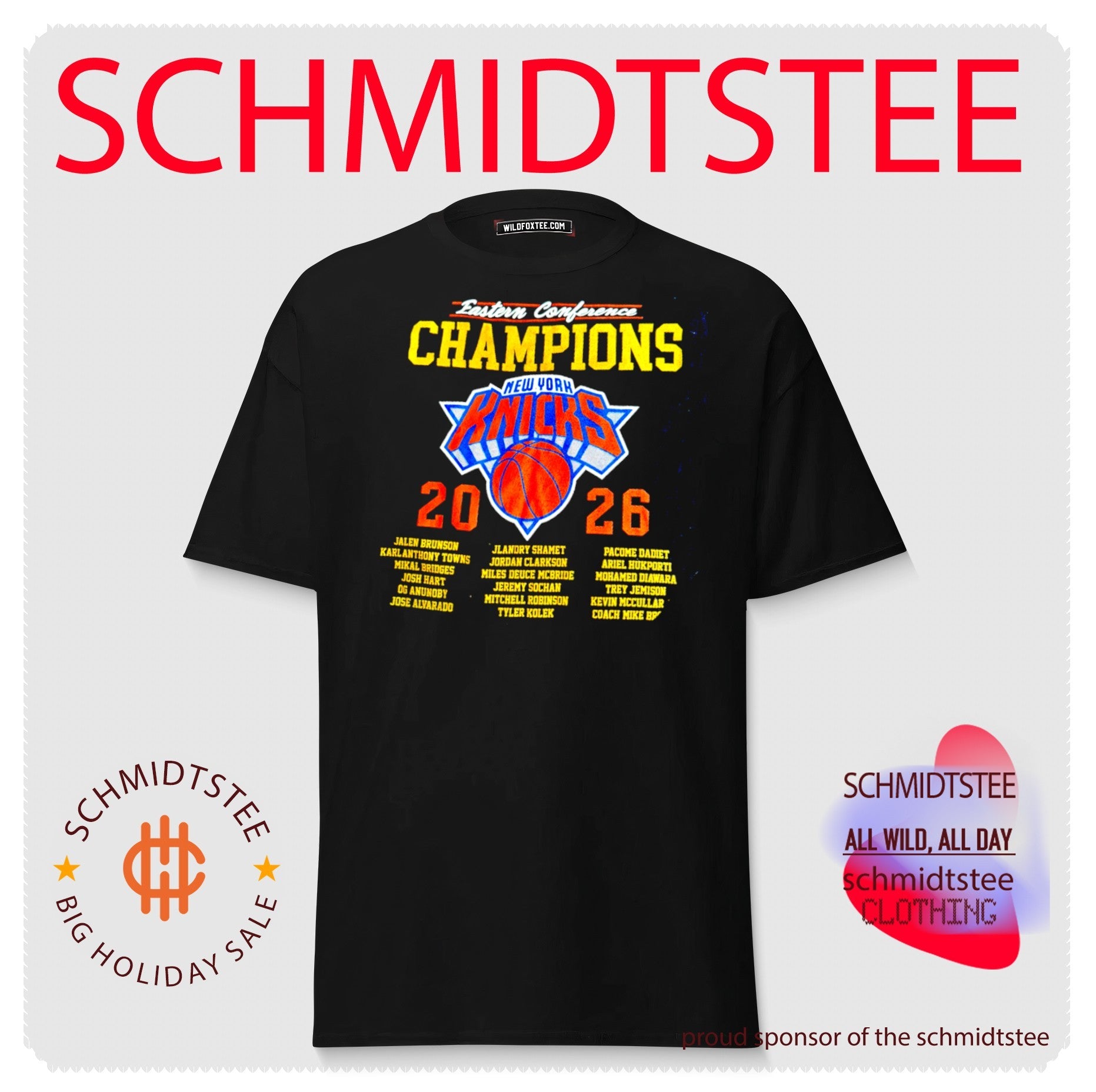 New York Knicks Finals Eastern Conference Champions 2026 player names shirt