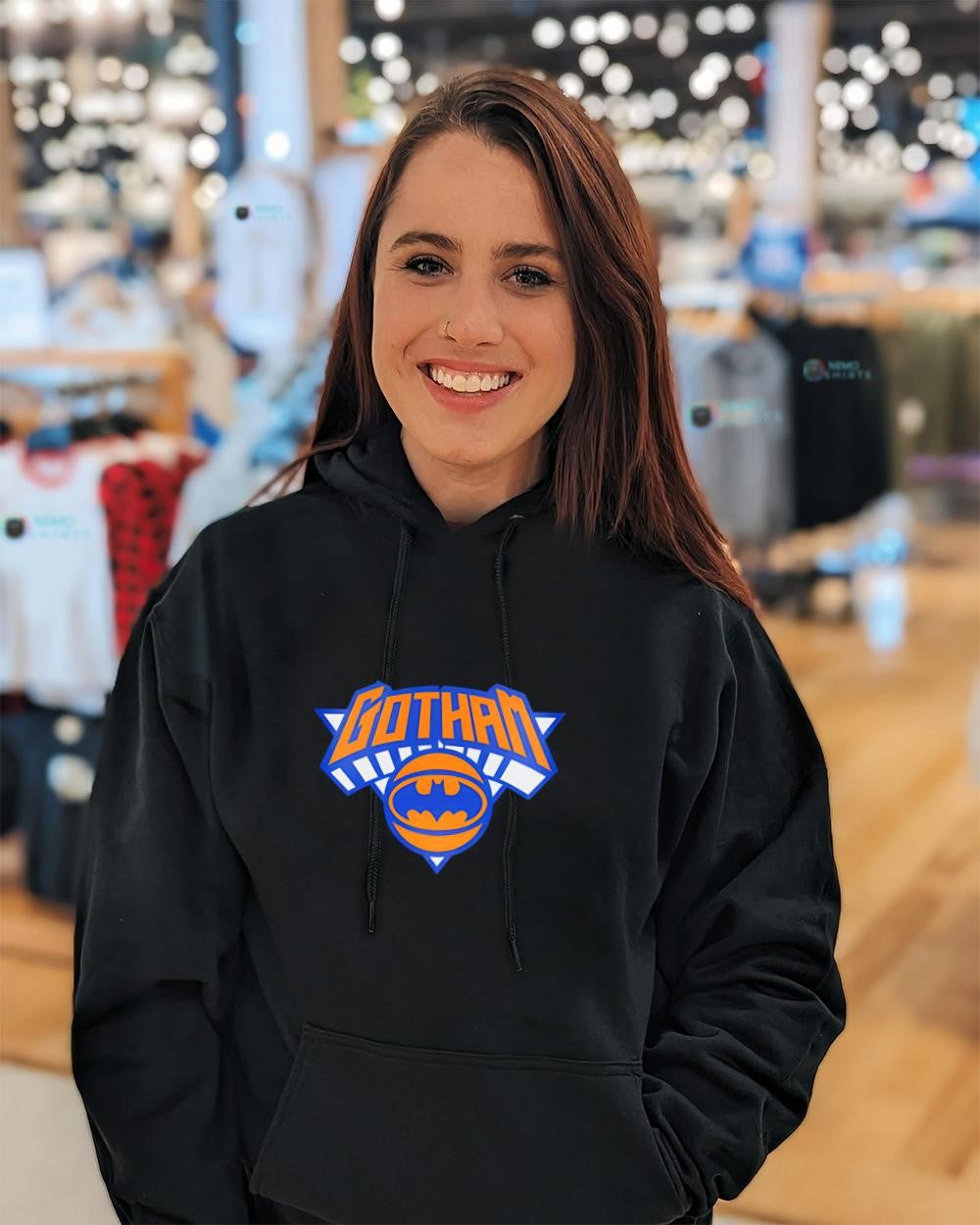 New York Knicks Gotham Batman basketball logo shirt