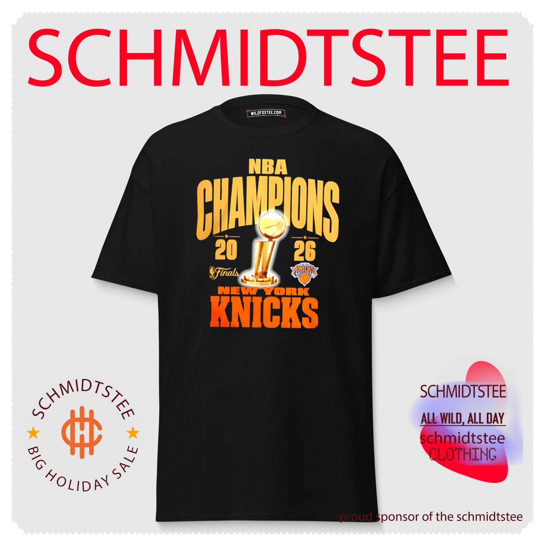 New York Knicks NBA Cup Champions 2026 Gold Trophy shirt