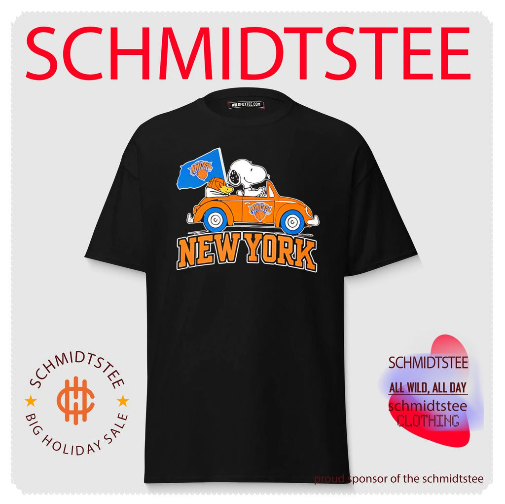 New York Knicks Snoopy in the car illustration shirt