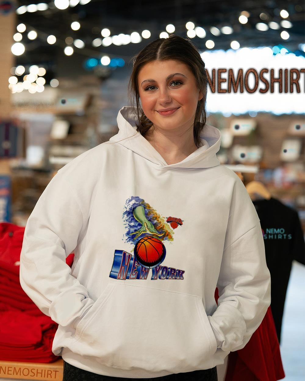 New York Knicks Statue of Liberty alongside the team logo shirt