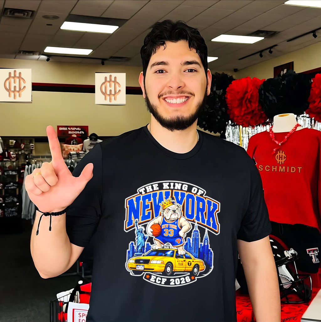 New York Knicks The King of New York ECF 2026 skyline shirt