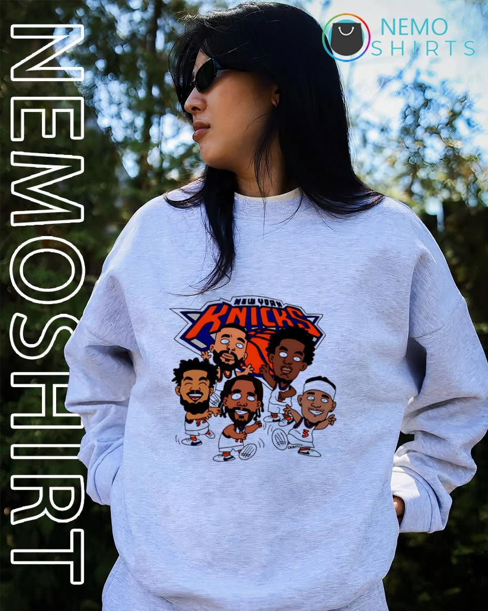 New York Knicks basketball star players cartoon shirt