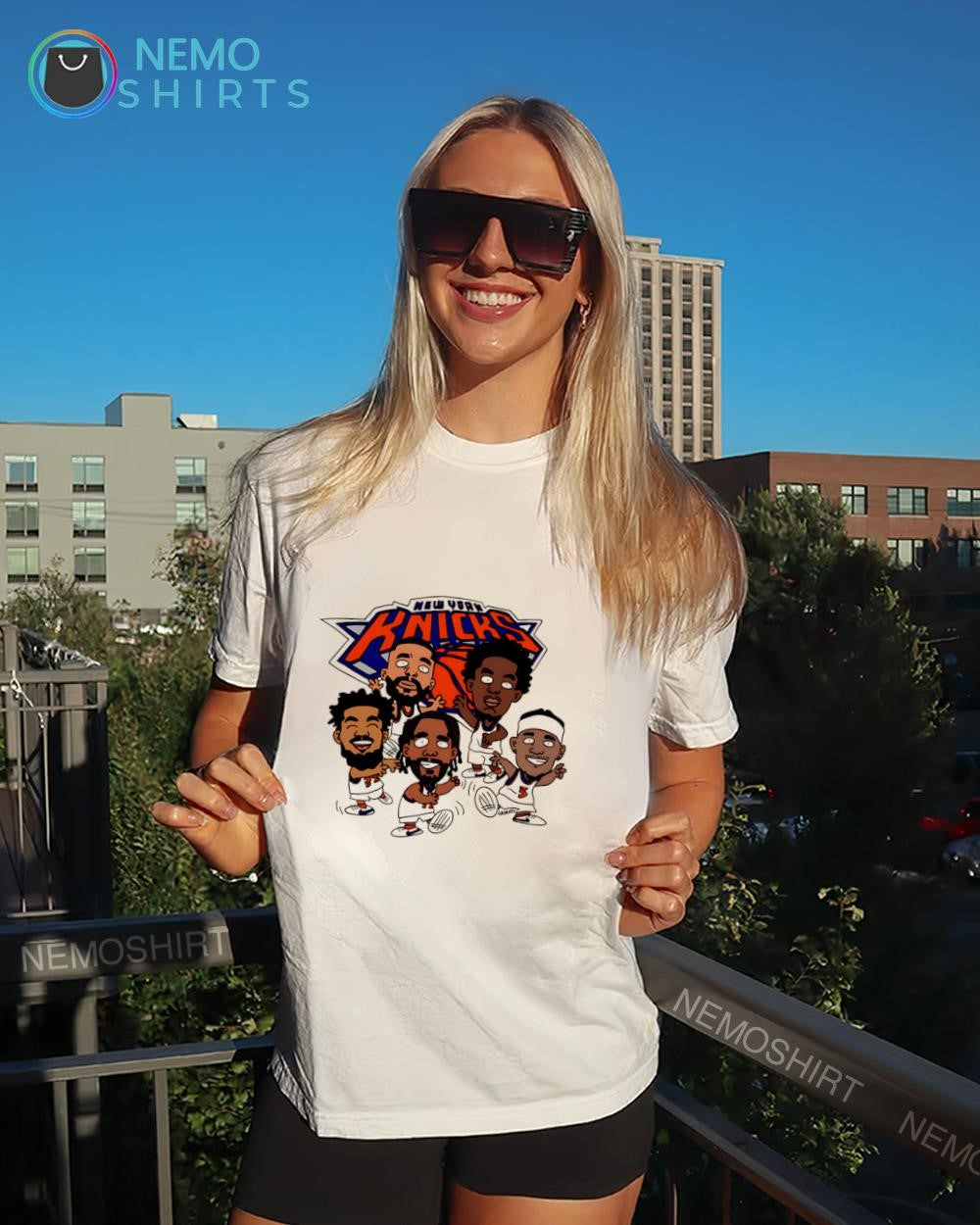 New York Knicks basketball star players cartoon shirt