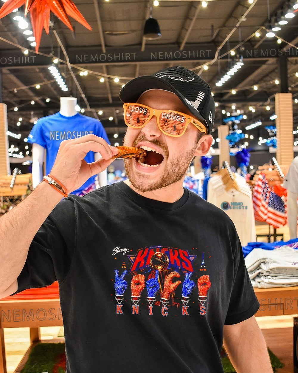 New York Knicks championship trophy Iceman jeweled glove shirt