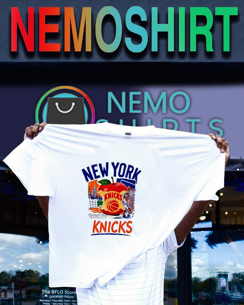 New York Knicks concrete apple logo vintage shirt