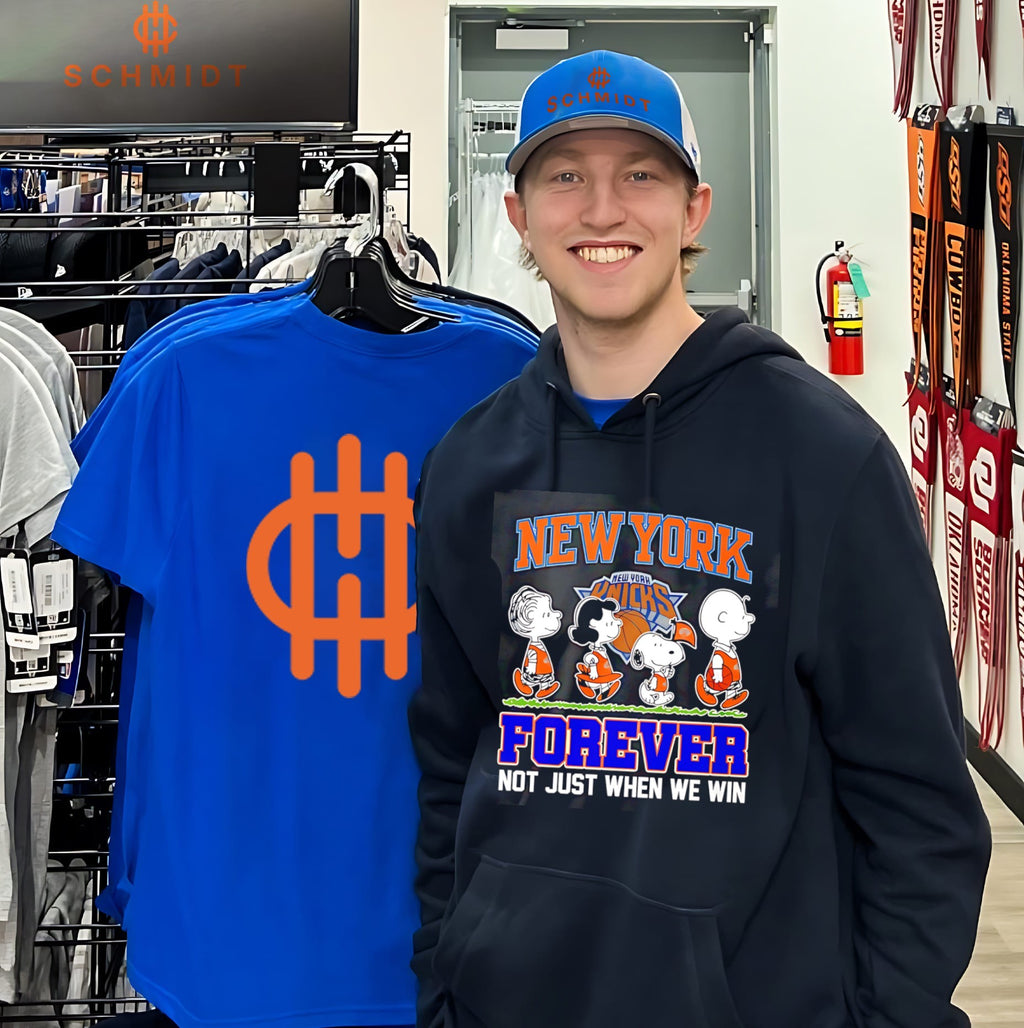 New York Knicks forever not just when we win featuring Snoopy dog walking shirt