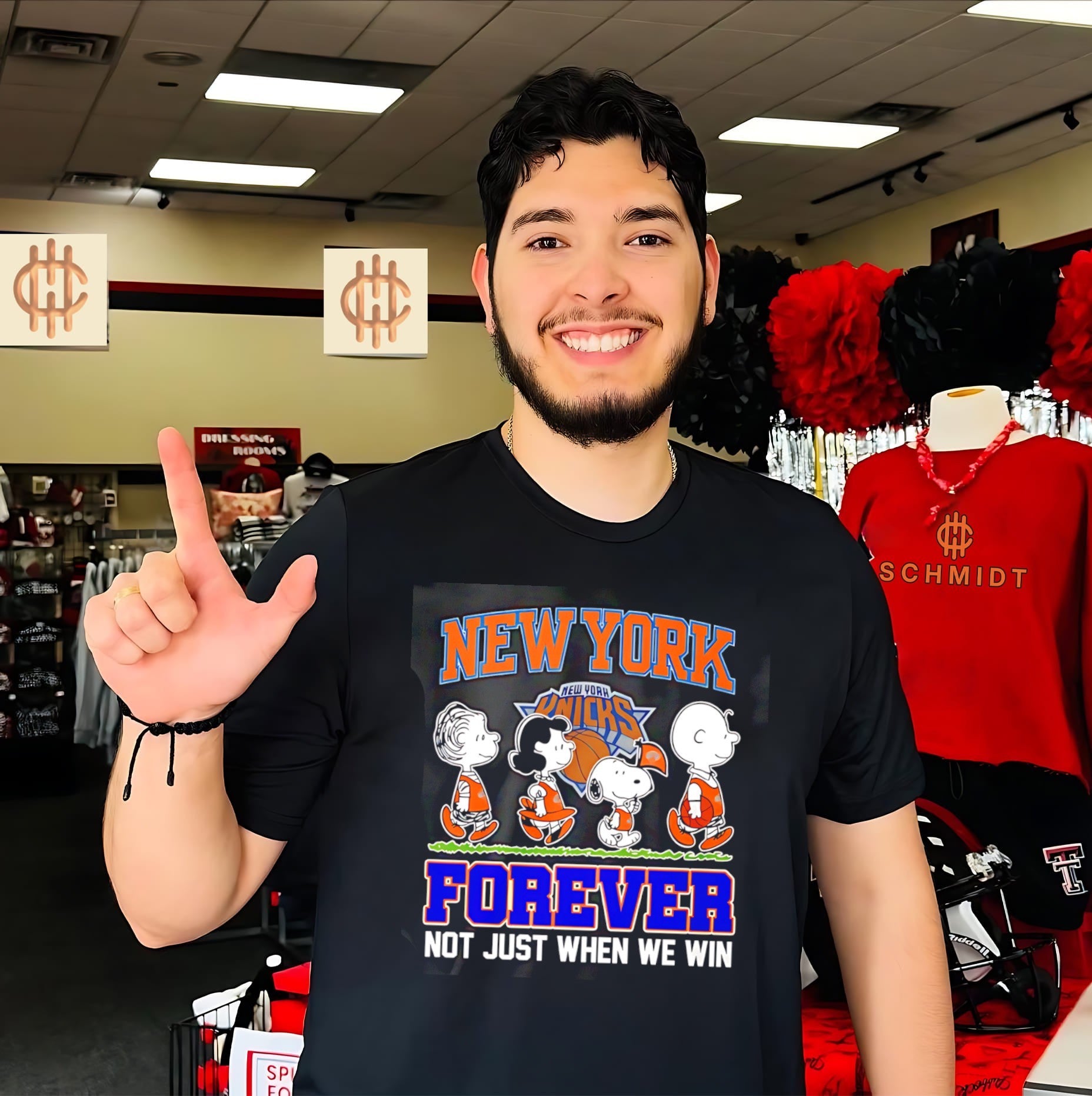 New York Knicks forever not just when we win featuring Snoopy dog walking shirt