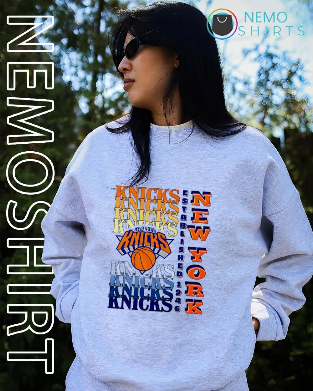New York Knicks gradient wordmark logo shirt