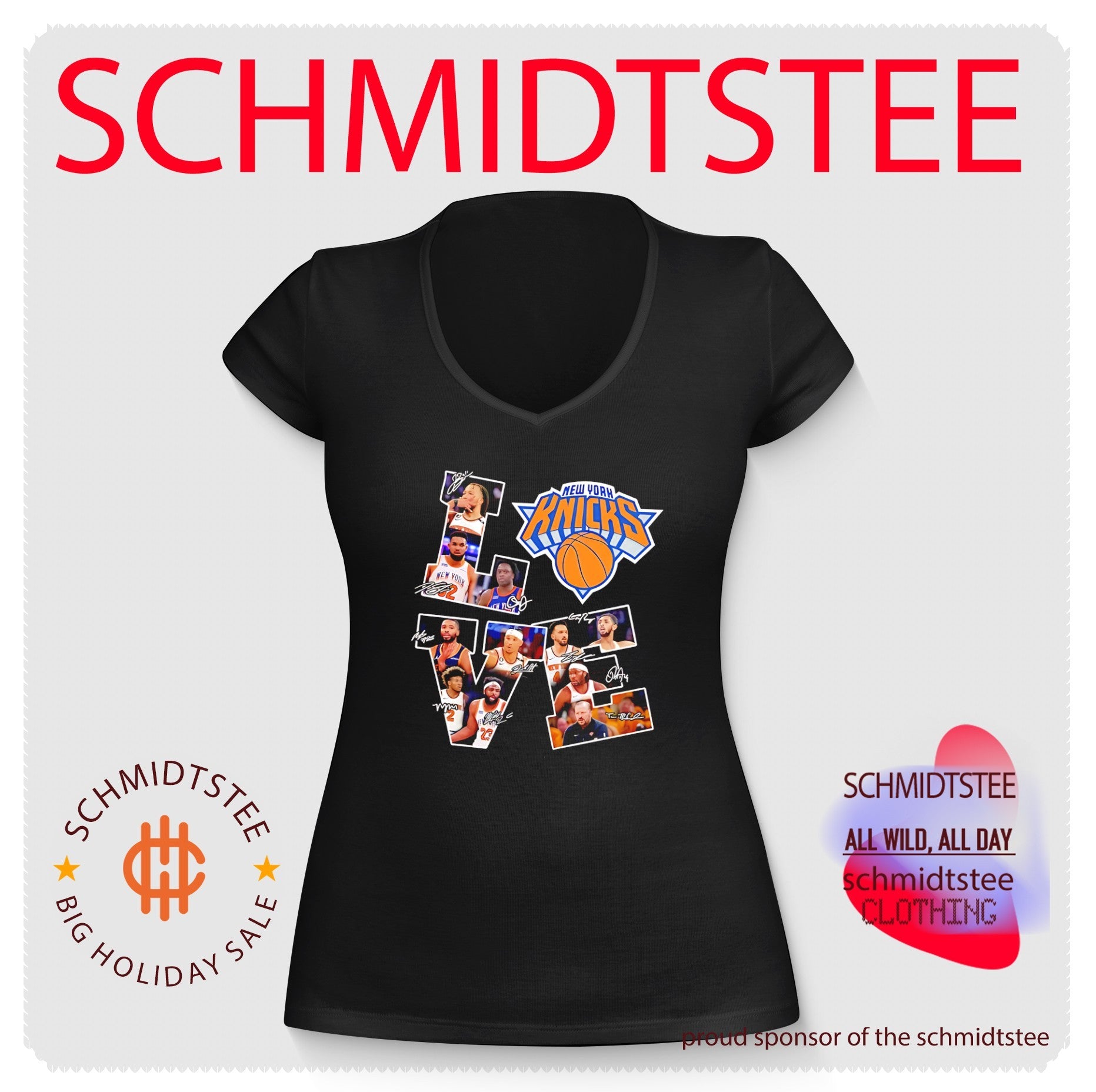 New York Knicks spelling love word with players photo shirt
