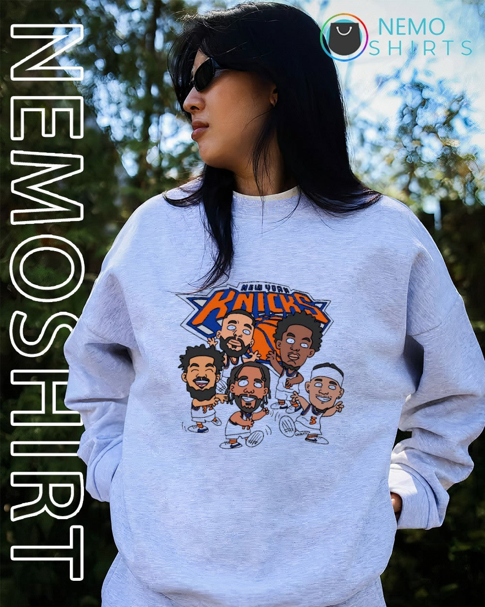 New York Knicks starting five player cartoon shirt