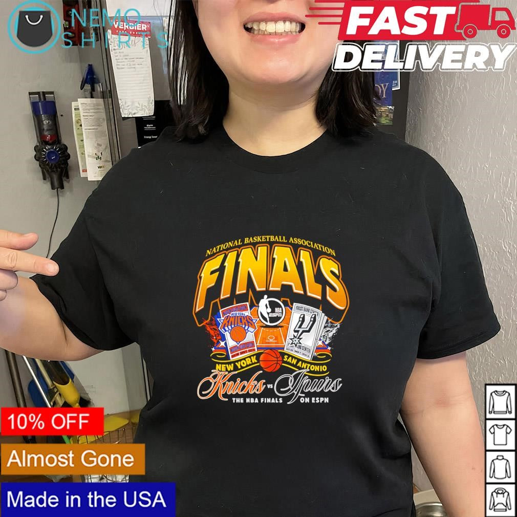 New York Knicks vs. San Antonio Spurs 2026 NBA Finals on ESPN matchup tickets shirt